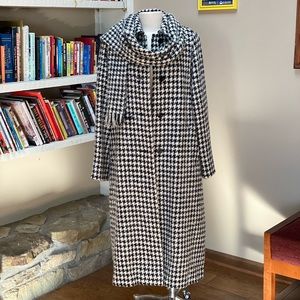 Vintage Aquascutum Houndstooth Trench Coat and Scarf